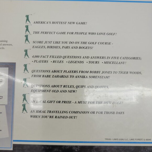 trivia links golf trivia game sealed new in box - Picture 5 of 9